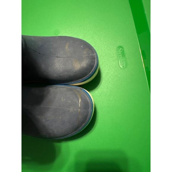 Crocs Rain Boots Boy 1 Crocband Navy Blue Toddler Waterproof Pull On Child - Picture 4 of 4